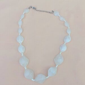 Vintage 21 inch White Beaded Necklace